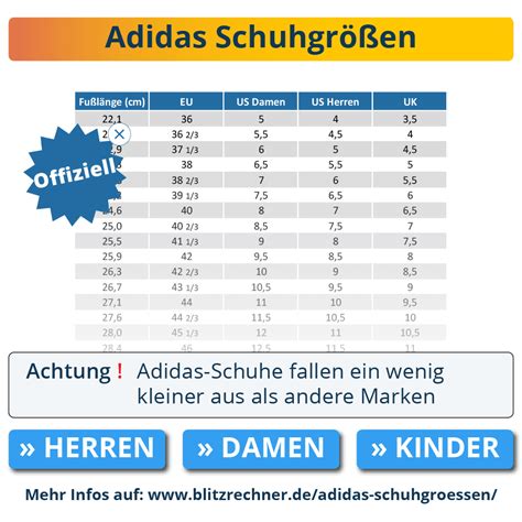 Adidas umrechner höhe